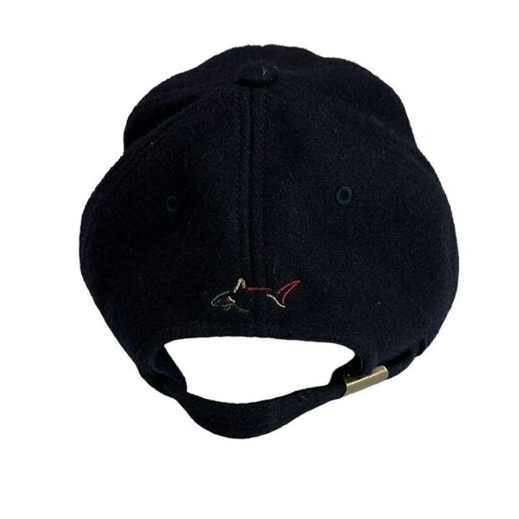 Vintage 90s Greg Norman Shark Golf Adjustable Baseball Cap Hat Navy Blue Tan - Picture 4 of 6